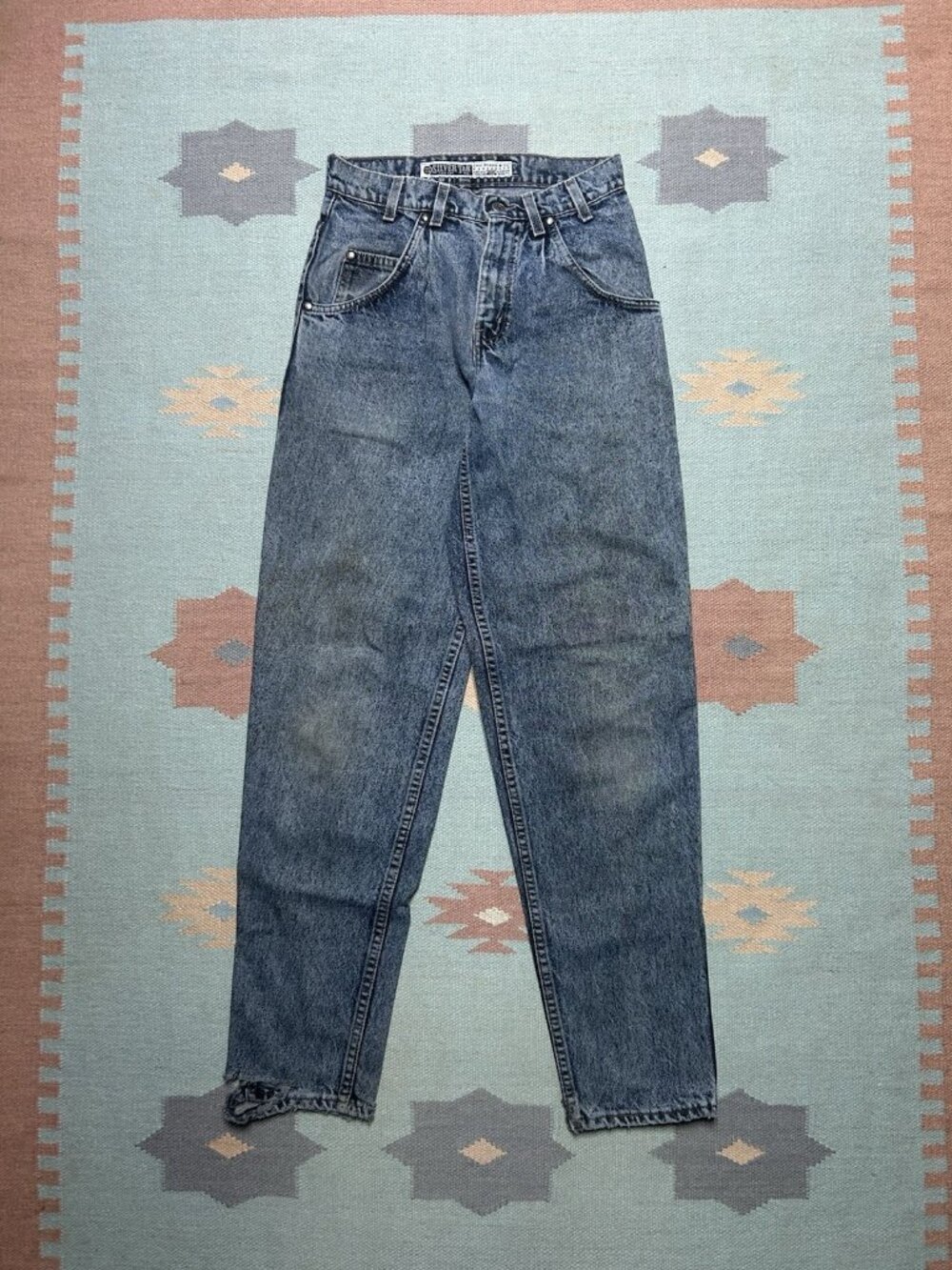Vintage 80s 90s Levi’s silvertab jeans dark wash tapered distressed USA 27x33